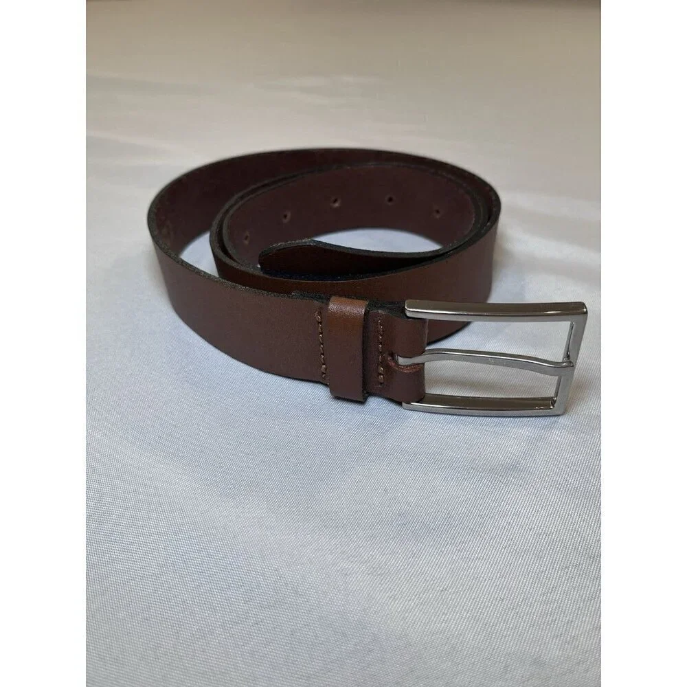ASOS DESIGN dressy belt in tan leather Size S/M